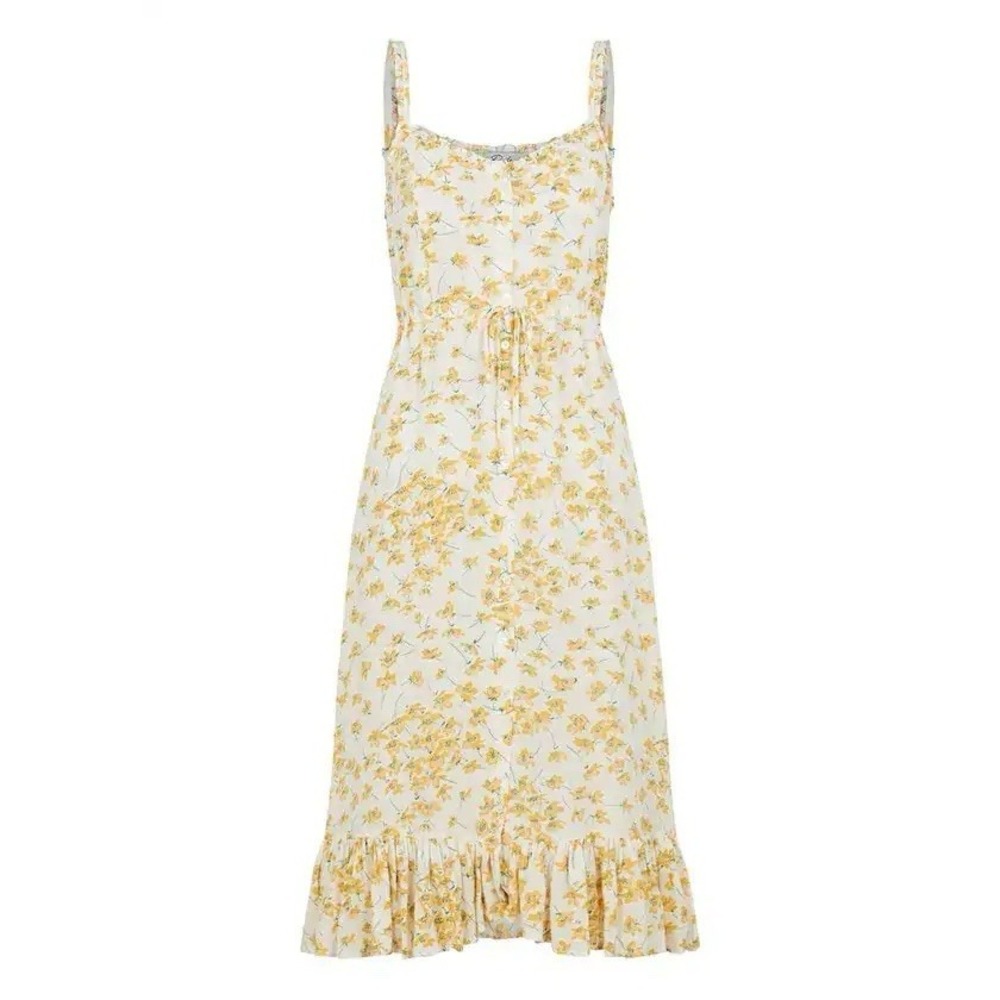 Rails Adalyn dress featuring yellow floral print ruffled hem Size XS Mid